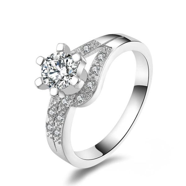 

wedding rings ring silver plated color cz for women jewelry anel anillos aneis bague jewellery anelli anillo ringen engagement, Slivery;golden