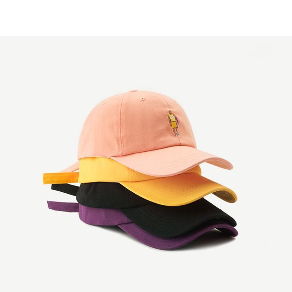 

hat female summer outdoor street cartoon embroidery no.24 baseball male usa sunscreen hat tide cap, Black;white