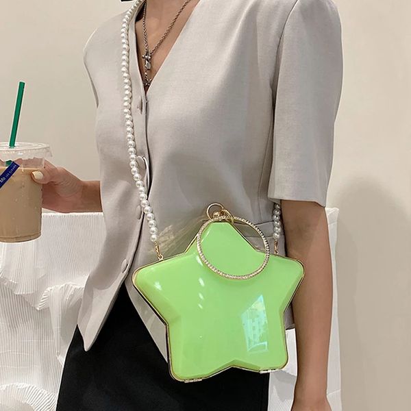 

women diamond wedding evening clutch purse acrylic luxury designer handbag pearl chain shoulder bag candy color metal box