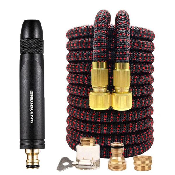 

watering equipments high pressure car wash metal water gun with hose set expandable flexible magic garden pipe irrigation tools