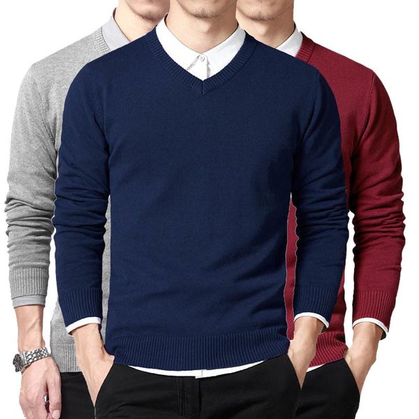 

men's sweaters men cotton shirt longsleeves outwear man blouses with garnish on v loose solid tape knitting clothes 8 color 5kr9, White;black