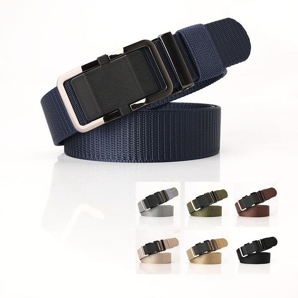 

belts casual fashion nylon belt toothless alloy automatic buckle outdoor fast dry men's men women tactical waistband, Black;brown