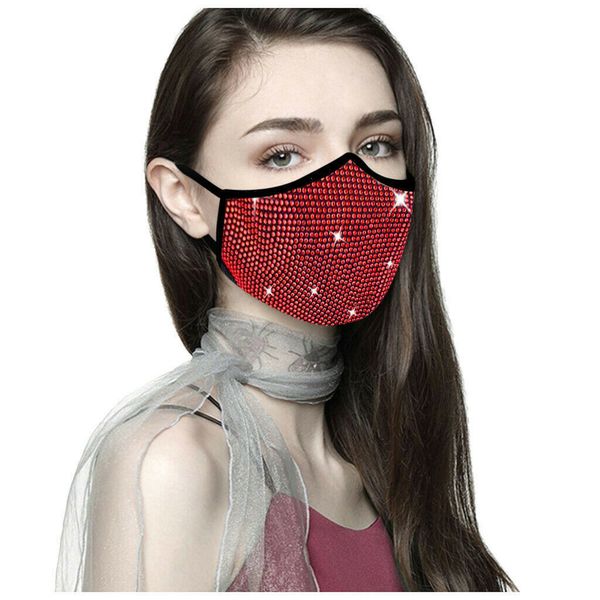 

fashion color flash drill cotton two-layer cloth mask