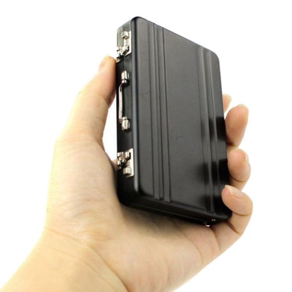 

card holders 5 colors 1 pc aluminum metal holder slim blocking wallet case business protection, Brown;gray