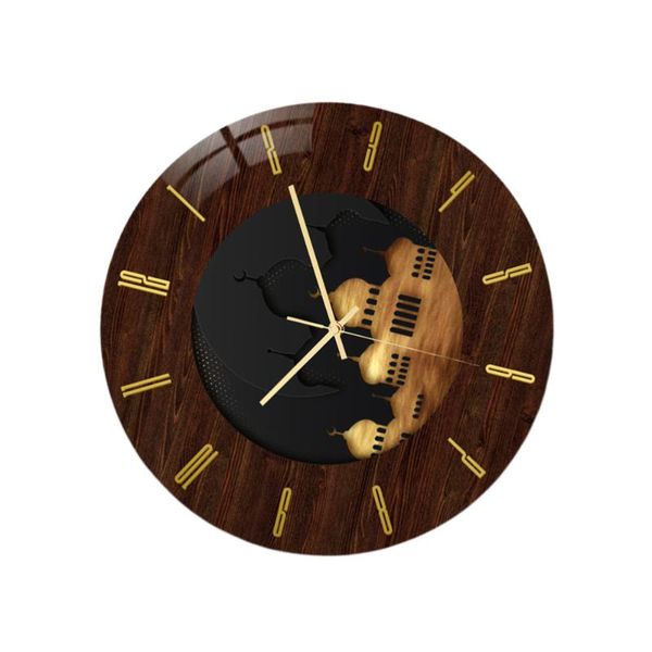 

muslim eid al-fitr wall clock acrylic vintage round clock home use bedroom living room art easy to read