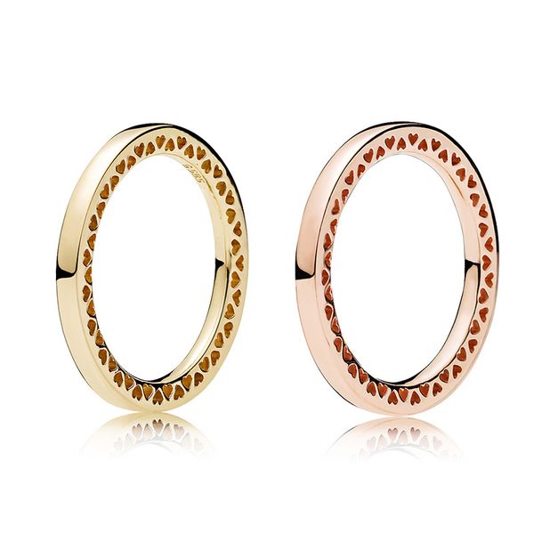 

designer 925 sterling silver radiant hearts rose gold ring original box for pandora jewelry gold ring for women gift