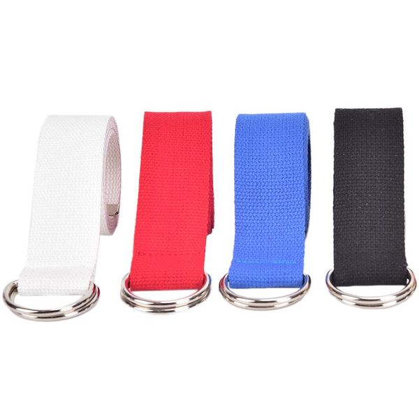 

casual 130cm double d-rings nylon canvas stripes buckle waistband outdoor belts, Black;brown