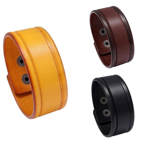 

charm bracelets accessories simple all-match retro cowhide bracelet jewelry personalized leather, Golden;silver