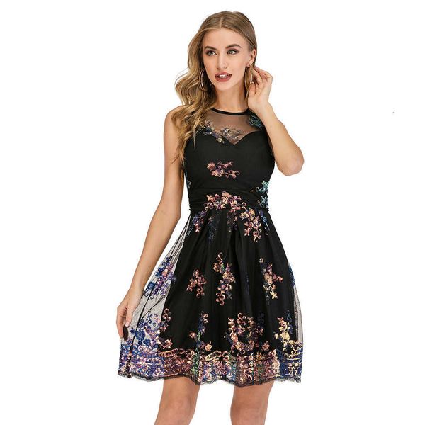 

luxury party evening dress casual backls sequin dr's wear, Black;gray