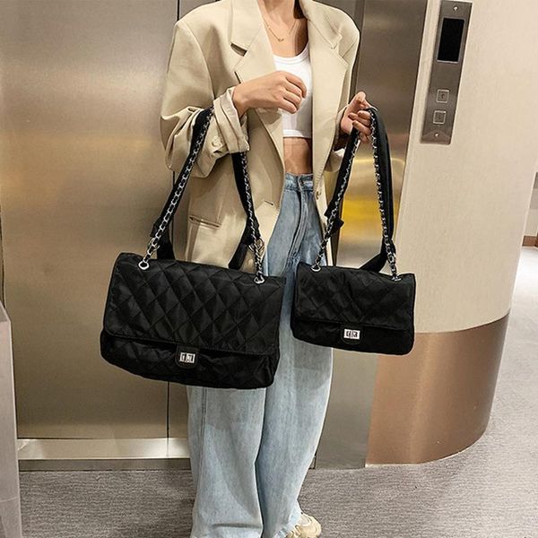 

evening bags fashion women plaid chain shoulder bag classic leather handbags cross body casual messenger