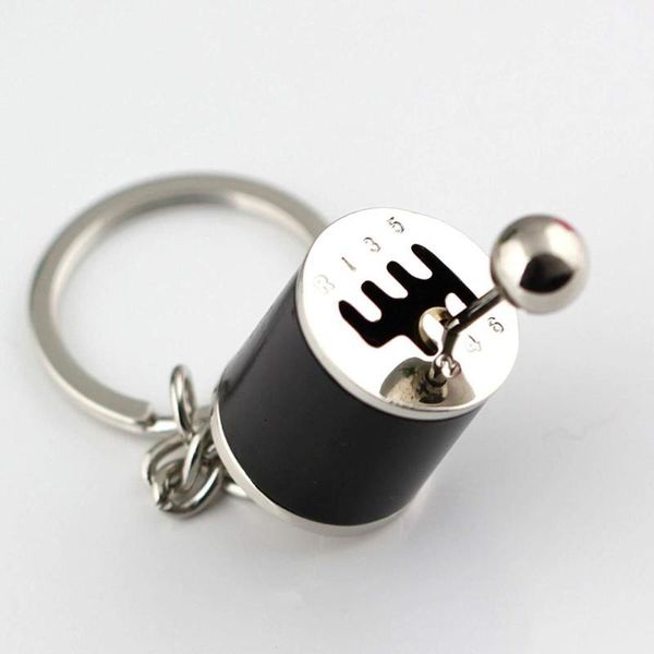 

keychains fashion boys gadgets key chain manual gear shiftable transmission ring gifts for men jewelry auto accessories, Silver