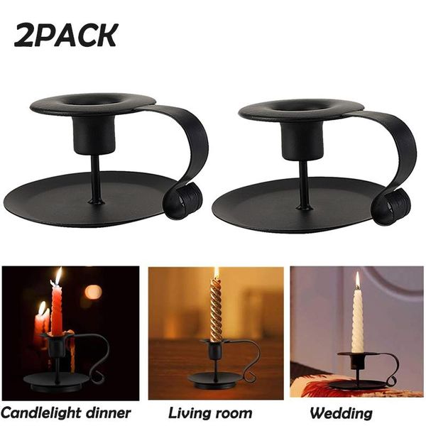 

2pcs portable dining table candle holder home wedding party decorative candlestick