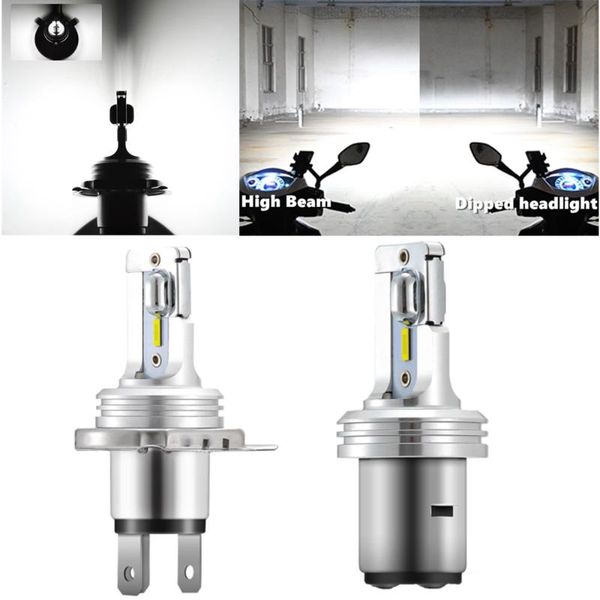

car headlights 1x h4 h6 ba20d led motorcycle headlight bulbs csp moto 1750lm hi lo lamp scooter atv accessories fog lights 18w 6000k white