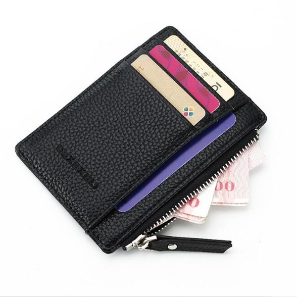 

wallet mini pu leather card holders s slots purse men carteira women zipper coin pocket short wallet, Red;black