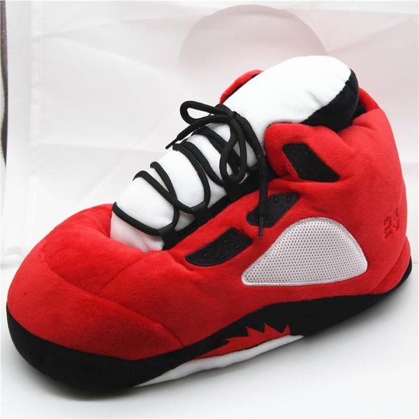 

slippers winter women sneakers men/women house floor sliders soft bottom comfort warm indoor basketball fluffy funny slides, Black
