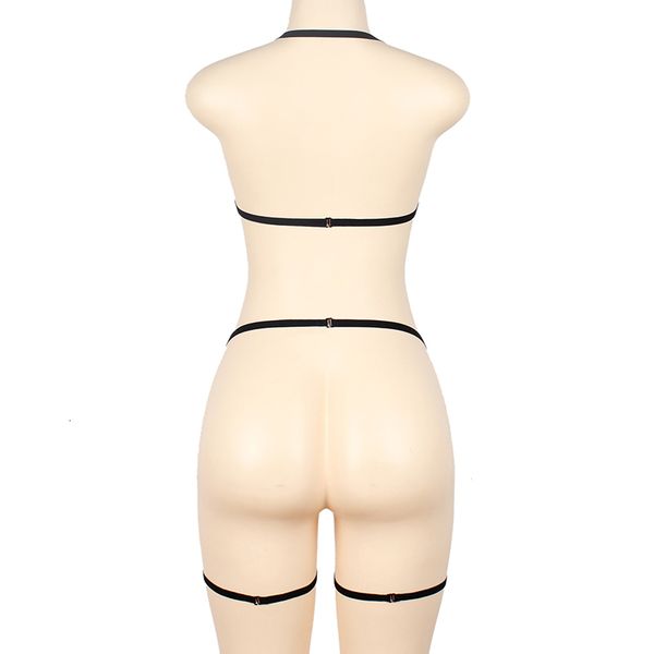 

ladies women body harnas breast bondage erotic lingerie kooi beha gothic jarret belt bretels, Black;white
