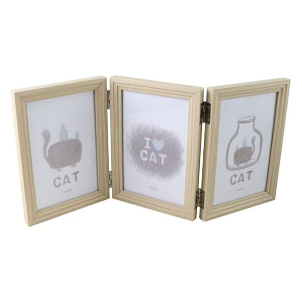 

1pc wooden folding p frame creative hinged picture frame ornamental