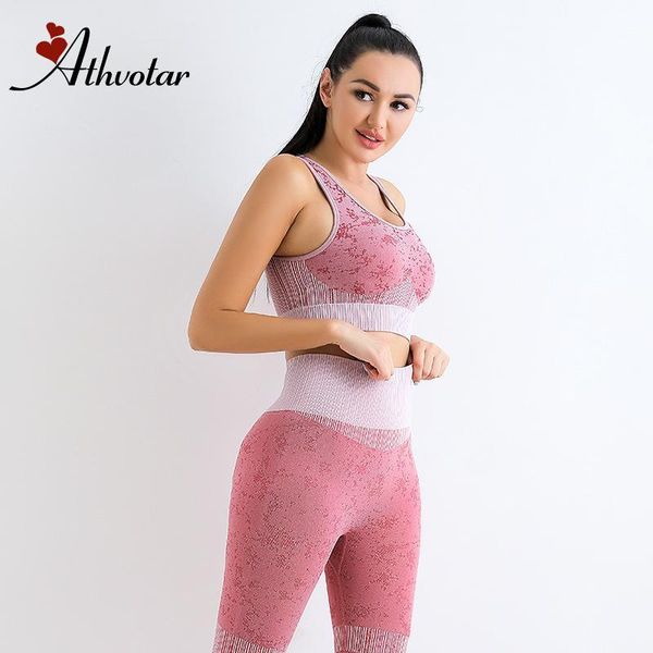 

yoga outfit athvotar seamless suit sports set women gym clothes solid color high waist hollow out backless workout tracksuits