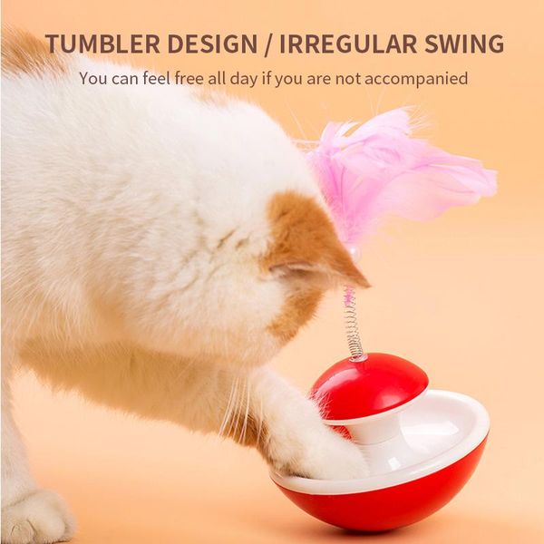 

cat toys bell tumbler rolling scratching ball pet toy products entertainment interactive feather