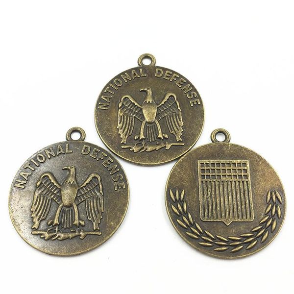 

pendants 5pcs for bracelets bronze tone eagle bird national defense metal fashion jewelry charms craft diy findings 37mm, Black