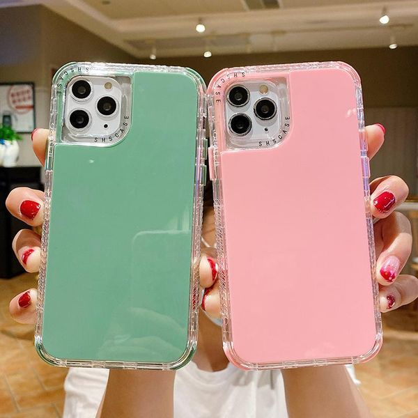 

cell phone pouches candy color shockproof bumper case for 11 12 pro max solid soft back cover xr x xs 7 8 plus