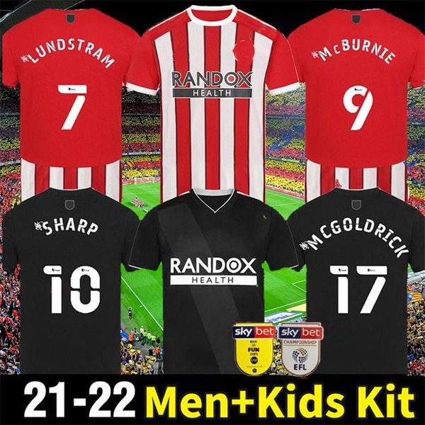 

2021 2022 mousset sharp soccer jerseys berge brewster 21 22 mcburnie mcgoldrick gibbs-white egan fleck norwood home away football shirt men, Black;yellow