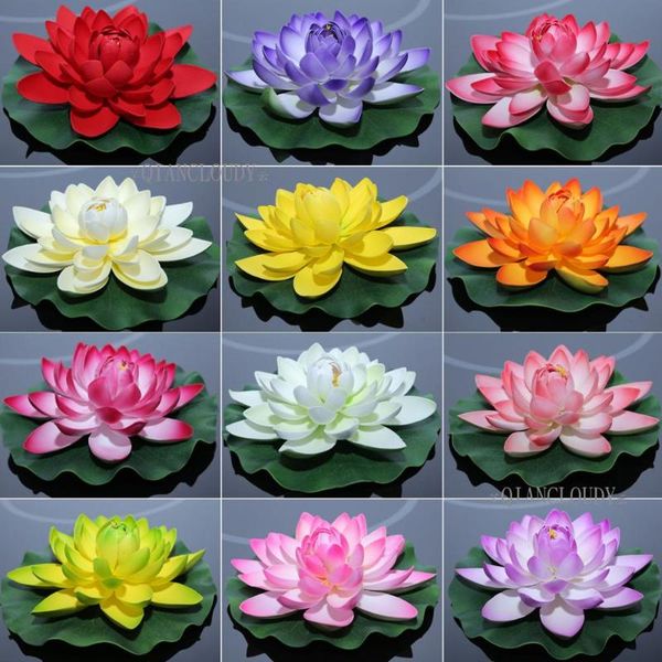 

10 pieces artificial large foam lotus lily leaf ponds lotus leaves flowers leaf water plants wedding floating floral 28cm c44