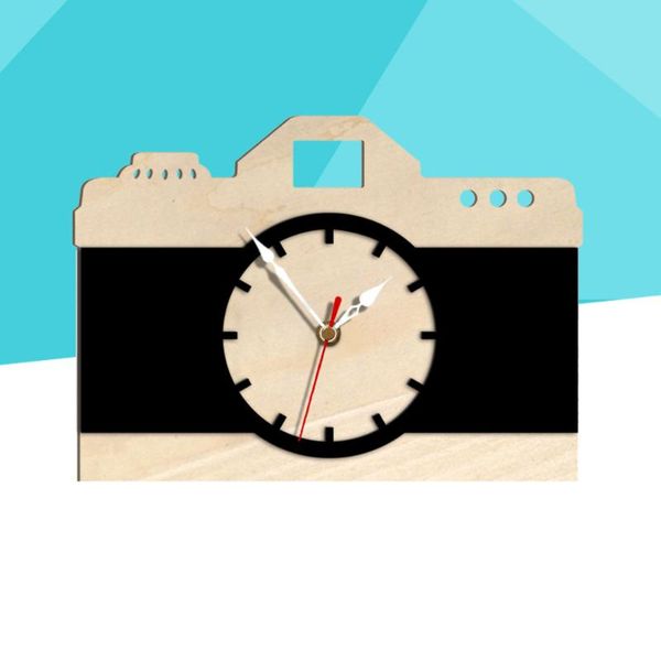 

cartoon camera shape wall clock creative wall clock for home living room bar cafe black battery