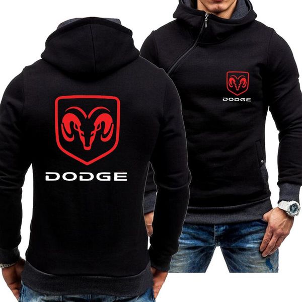 

men's hoodies & sweatshirts winter men for dodge logo jacket thicken warm fleece cotton zipper raglan coat male tracksuits japanese str, Black