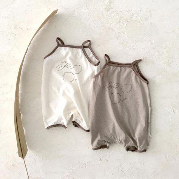 

jumpsuits 2021 summer cute bicycle pattern baby boy sleeveless romper cotton girl sling jumpsuit soft breathable clothes, Blue