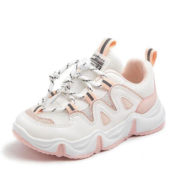 

kids lace up sneaker lightweight breathable running tennis boys girls shoes 2021, Black