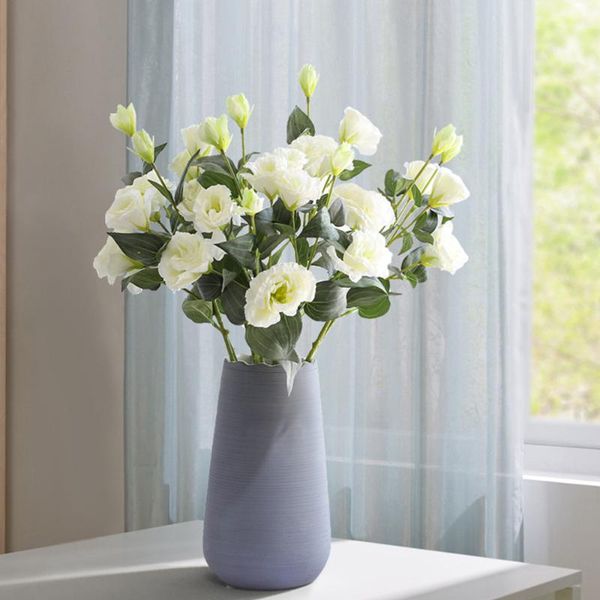 

decorative flowers & wreaths 3pcs 12 heads eustoma flower artificial party wedding decoration silk fake living room home decor