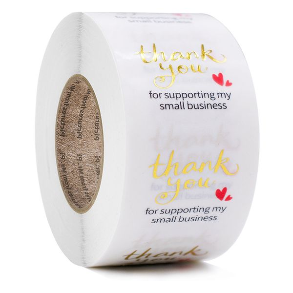 

thank you sticker for business transparent bronzing word sticker label 1221210