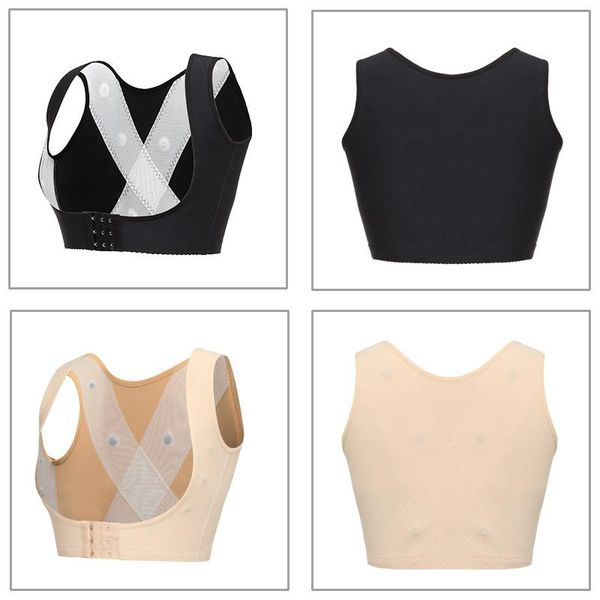 

women's shapers -3xl posture corrector lift up bra women cross back breathable underwear shockproof sports support fitness vest bras, Black;white
