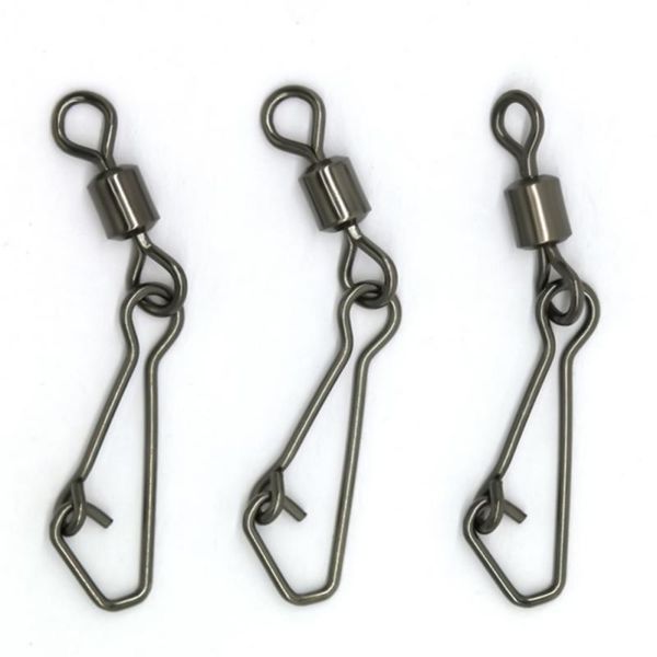 

50pcs/lot fishing swivels stainless steel rolling swivel with hooked snap ms+zq fishing hook connector