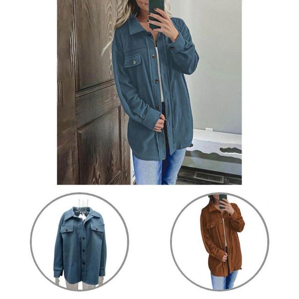 

women's jackets lady jacket warm autumn coat streetwear long sleeve vintage solid color single breasted, Black;brown