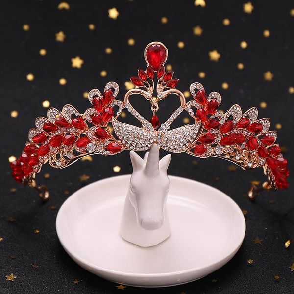 

hair clips & barrettes the europe and united states beam luxurious baroque rhinestone bride crystal crown tiara wedding accessories helh889, Golden;silver