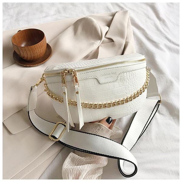 

waist bags women's 2021 broadband shoulder bag designer diagonal pu chest fashion