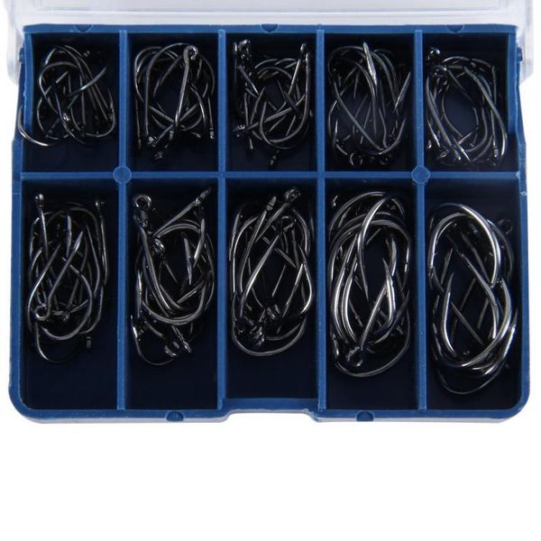 

100-500pcs fishing hook set mix 3#-12# carbon steel carp fishing hooks with hole fishhooks pesca fishing tackle acc jllkqm