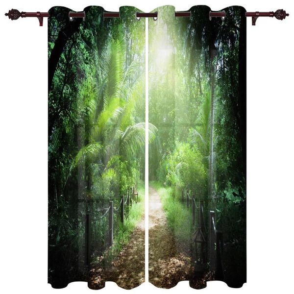 

exquisite home curtains forest path sunshine living room bedroom kitchen translucent polyester decorative curtains