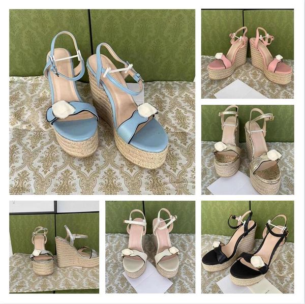 

sandal the latest fashion goddess slope heel sandals comfortable feet beautiful elegant temperament you are worth havin, Black