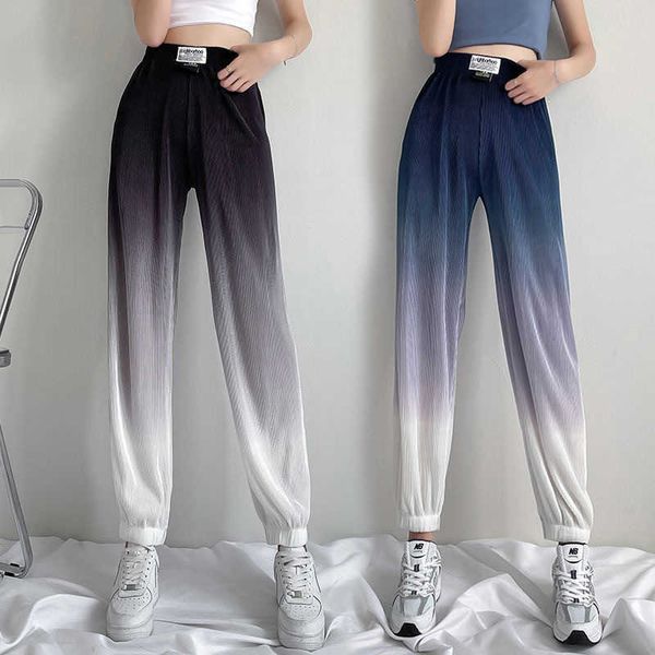 

gradually changing casual women's leggings show thin and high waist in summer, Black;white