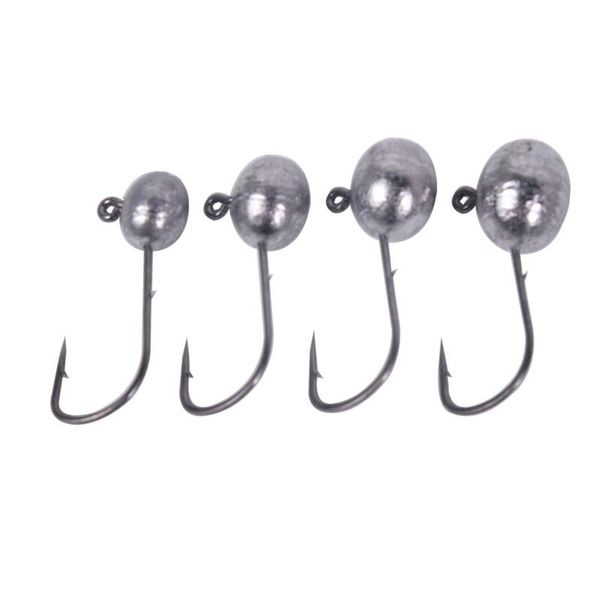 

fishing hooks 50pcs/bag 2g3g4g5g small fish hook with barbed lead head on the back black tackle accessories