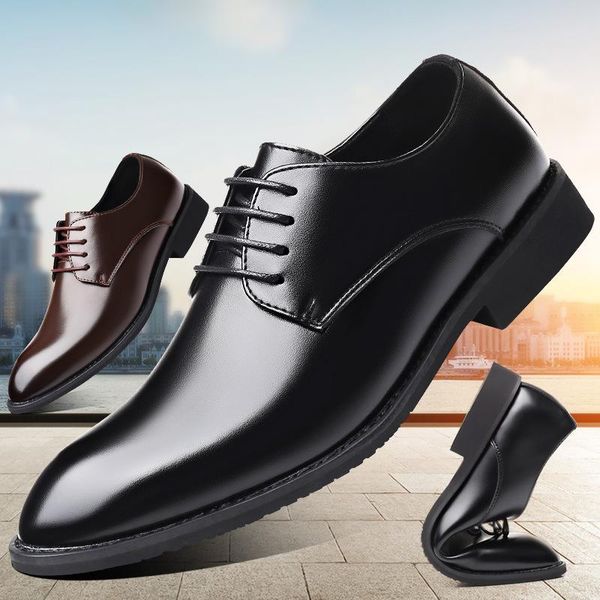 

dress shoes 2021 business male fashion elegant formal men's wedding slip, Black
