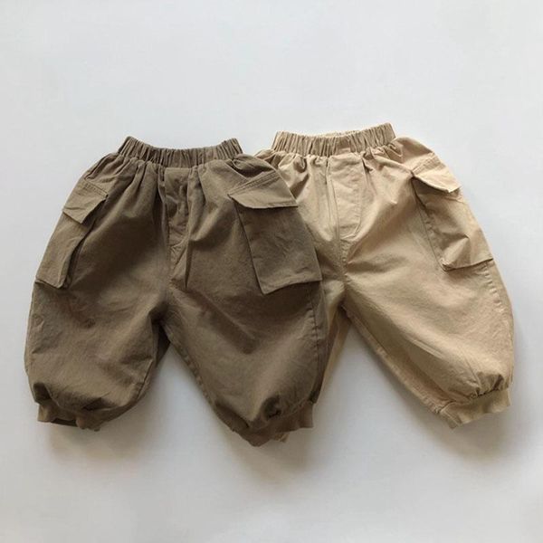 

trousers loose boys girls pure color children pants kids baby spring autumn for casual overall, Blue