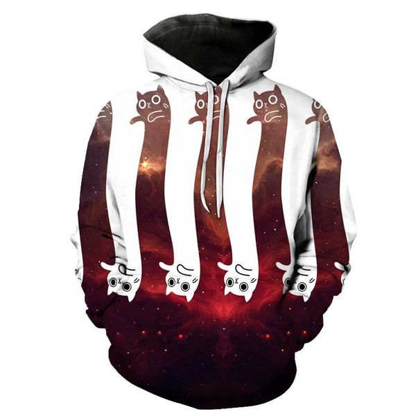 

3d hoodie cross-border clown wolf print loose hooded sweater male womens designer hoodie sweatshirt sweat coat pullover jackets dfsdfd, Black