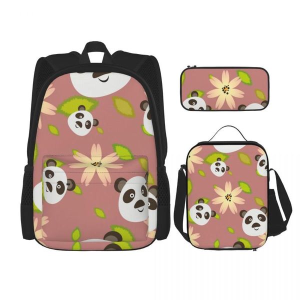 

backpack 3 set 2021 panda bear shoulder bags school bag mochilas student