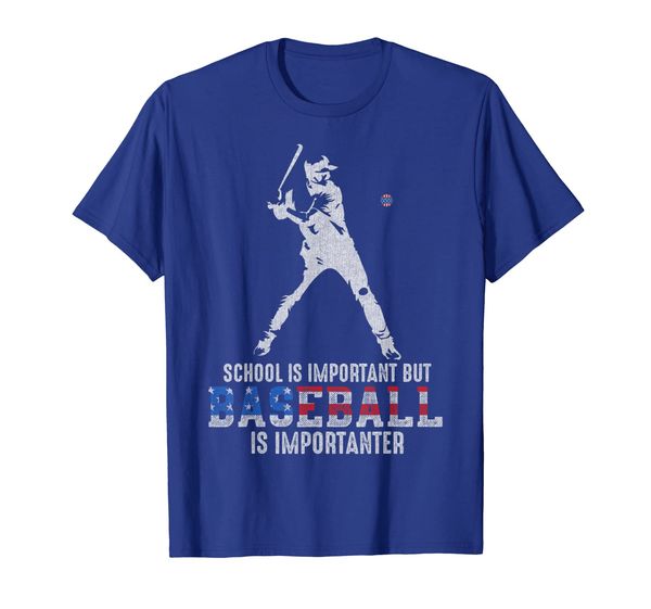 

School Is Important But Baseball Is Importanter Funny TShirt, White;black