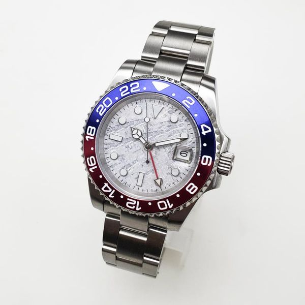 

wristwatches gmt design automatic men watch mingzhu-3804 mechanical movement 24 hours clock sapphire 316l steel 30m waterproof, Slivery;brown