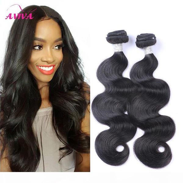 

brazilian virgin human hair weave bundles body wave unprocessed peruvian malaysian indian cambodian brazillian hair extensions natural color, Black